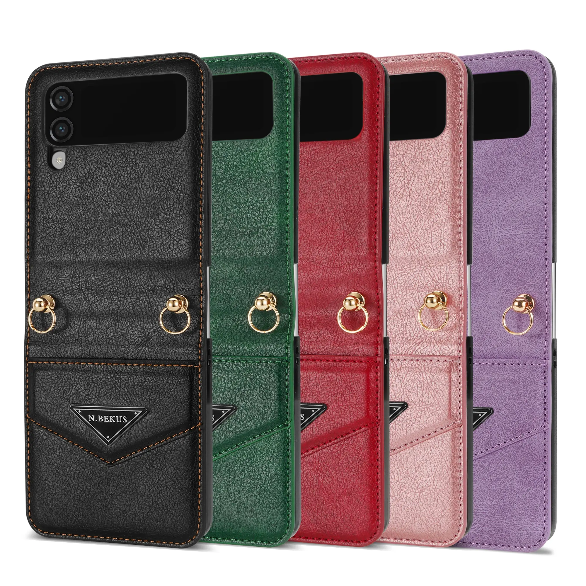 Latest design crossbody lanyard leather wallet case for samsung z flip 4 3 card holder pu back covers for galaxy z flip 4