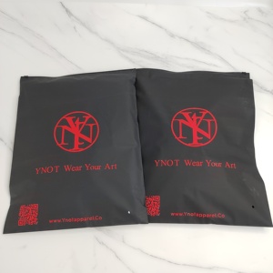 Custom Logo <b>Black</b> Zipper <b>Bag</b> Resealable Waterproof Clothing Packaging Zip Lock Pouch <b>Bag</b> for <b>Small</b> Business - Product Image 4