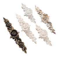 Poignées européennes antiques en alliage de zinc rose, 4 couleurs, blanc ivoire, pour armoire de cuisine, commode, table de chevet, chambre à coucher - Antirouille