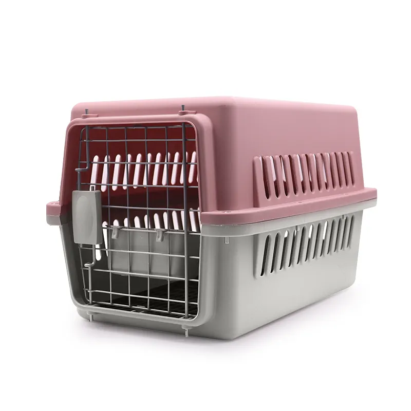 Factory Price Portable Airline Approved Wire Door Plastic Pet Cat Puppy Dog Travel Carrier Cage Crate Kennel