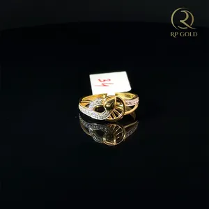 Elegant <b>gold</b> <b>ring</b> with sparkling stones modern twist design stylish jewelry for women perfect for daily wear - Product Image 3