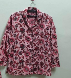 Conjunto de Pijama de Algodón con Estampado Floral para Mujer, Manga Larga, Cuello Camisero, Pantalón Largo, Ropa de Dormir de Primavera, Tejido Suave - Product Image 4