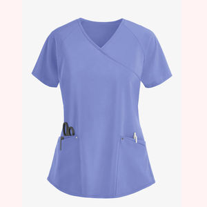 여성 전문 스크럽 탑 | 라글란 슬리브 & 크로스오버 V넥 (4 방향 스트레치 포함) - Product Image 2