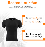 Nouveau design élastique Fit Gym Wear Polyester Spandex Gym Wear t-shirts formation hommes respirant Compression t-shirt