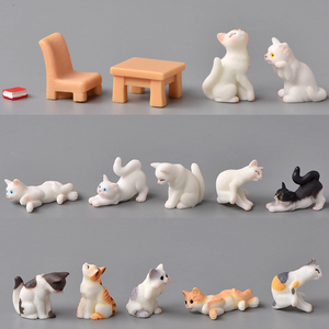 Figurines en résine de chat de dessin animé simulé, miniatures, breloques animales, ornements pour décorations de paysage, accessoires de bricolage - Product Image 2