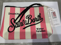 Tas Clutch Warna Permen Musim Panas Tas Makeup Kanvas Bergaris Leopard Berkualitas Tinggi Tas Penyimpanan Perjalanan Liburan Dompet Desainer