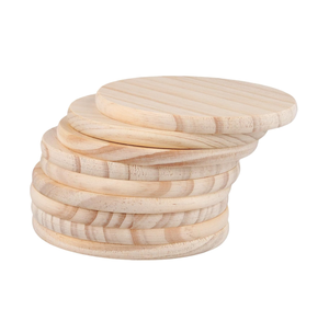 Sous-verres carrés et ronds en bois de pin non fini pour la décoration de la maison en DIY - Product Image 3