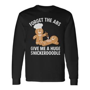 T-shirt in cotone a maniche lunghe con design natalizio divertente e morbido, con motivo Gingerbread Snickerdoodle - Product Image 1