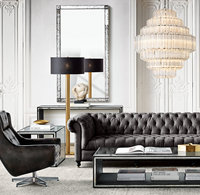 Lustre d'hôtel de luxe moderne, luminaire suspendu en verre ambré, lampe de plafond décorative ronde pour projet hôtelier, idéal pour hall d'entrée