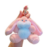 Porte-clés Poupée Lapin Doux et Mignon en Fausse Fourrure, Pompon Moelleux, Pendentif Peluche pour Sac et Voiture, Porte-clés Amusant en Pompon Moelleux