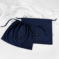 Emballage de luxe haut de gamme pour bijoux, sous-vêtements, chaussures, sac à poussière en satin avec cordon de serrage personnalisé pour vêtements