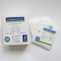 Tampon de gaze décolorée simple 4x4 éponge de gaze stérile, vente en gros d'usine