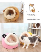 Nouvelle Offre Hiver : Niche pour Chien en Coton Semi-fermée, Grande et Confortable, avec Décoration Amusante pour Chat et Chiot