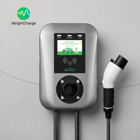 Cargador EVSE de Pared de 7KW AC, Estación de Carga Inteligente Tipo 1, RFID, OCPP, CE, TUV, UKCA, Control por Aplicación, Pantalla LCD, WrightCharge
