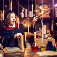 Bougie LED Flottante à Thème Magique, Contrôle Tactile, Sans Flamme, Lampe Pilier en Plastique, Lumière Chaude, Noël, Halloween