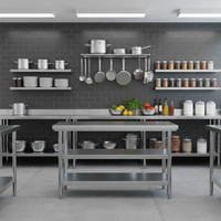 Plateau de table en acier inoxydable sur mesure, robuste, avec finition lisse, facile à nettoyer et offrant une performance durable