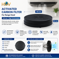 Filtro de Carbón Activado HNW de Alta Compatibilidad para Campanas Extractoras Domésticas 168mm Airlux CR2000 Falmec No.6 103050091 114163