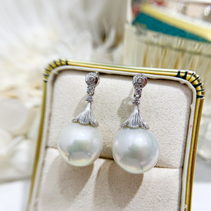 Accesorios de Plata S925 para DIY con Perlas, Cuentas Redondas de 9-15 mm, Modelo 21992, Soporte Hueco para Pendientes, con Cuentas de 9-15 mm - Product Image 3