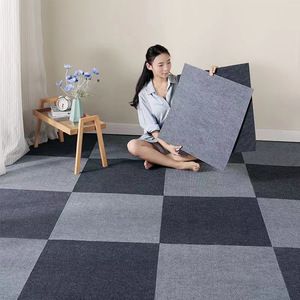 Modern Geometric Square Door <b>Mat</b> Polypropylene Non Slip Rubber Backing Stain Resistant Home Use Flat Weave Thin 0.2 0.4 In - Product Image 1