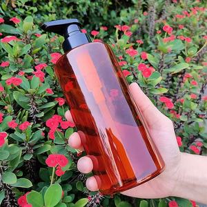 300ml 500ml màu nâu màu xanh xám Pet mỹ phẩm Kem dưỡng ẩm Chai Mực Nhựa dầu gội đầu - Product Image 6