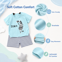 Vêtements d'été pour enfants en gros, 100% coton, ensemble t-shirt et short 2 pièces, tenue de dessin animé pour tout-petits, garçons et filles, en stock