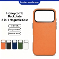 Coque de téléphone magnétique 2-en-1 avec plaque arrière en nid d'abeille pour iPhone, PC TPU antichoc, multicolore, accessoires de téléphone portable en gros