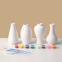 Vase créatif fait main en céramique blanche, poterie en argile brute à former, diverses formes d'animaux, ornement de présentation pour enfants, à peindre soi-même