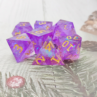 Dungeons & Dragons D20 Ensemble de dés polyédriques en acrylique peints à la main, 7 pièces