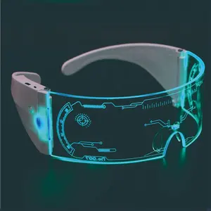 11 Modes Led Light Up Visor Glasses,USB recharge Flash Luminous Glasses Perfect for Parties, Cosplay Events,Club