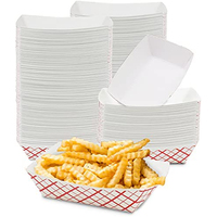 Emballage personnalisé de frites aliments français bac bateau en papier de 2lb anti-graisse