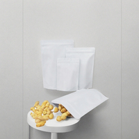 Witte matte aluminiumfolie zak 7,87" x 11,8" Mylar vierkante bodem ritssluiting bovenop vochtbestendige folie voedselstand-up pouches