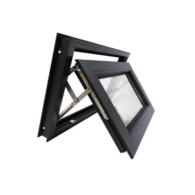 As2047 — auvent de fenêtre en alliage d'aluminium thermo-isolant, Design français pour magasin, couleur bois, brun, grille de fenêtre