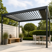 Einziehbare Aluminium-Lamellenpergola mit Motorisiertem Dachsystem, Wasserdicht und Windbeständig für Terrasse, Garten und Außenbereich