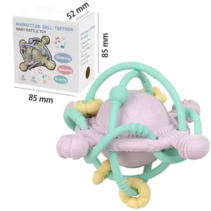 Mainan asah gigi bayi silikon Gigit Bayi Eva keterampilan Motor halus paling populer mainan tumbuh gigi bayi