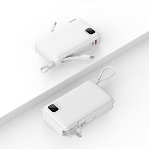 Xách tay 10000mAh 2-in-1 LED hiển thị kỹ thuật số ngân hàng điện kép Cáp dữ liệu cho nhiều thiết bị plug-in Trạm di động 20 Wát - Product Image 1