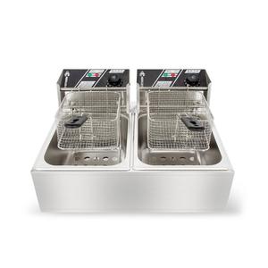 Cấp Thực Phẩm Thép Không Gỉ <span class=keywords><strong>KFC</strong></span> Nồi Chiên Sâu 12L Thương Mại Đôi Xe Tăng Donut Nồi Chiên - Product Image 5