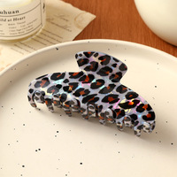 CHUJIAN Nouvelles pinces à cheveux en acétate style coréen imprimé léopard, pinces requin minimalistes motif guépard pour femmes et filles