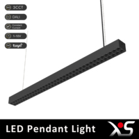 Suspension LED rectangulaire moderne en aluminium, réglable en hauteur et à intensité variable, avec CRI 90 élevé, pour la maison et le bureau
