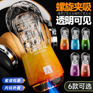 Masturbador de Cristal Transparente ABSTPE con Sensación Realista para Hombres Adultos - Product Image 3