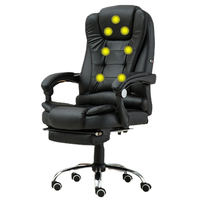 Mobilier chaise de bureau chaise de bureau en cuir avec fonction de massage chaise ergonomique peut dormir et se détendre massage 7 points