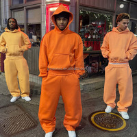 Ensemble de survêtement unisexe en molleton épais personnalisé pour hommes : sweat à capuche et pantalon de jogging en coton