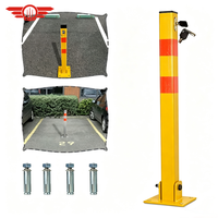Barrière de stationnement métallique verrouillable et pliable pour allée, poteau de stationnement pliant pour voiture
