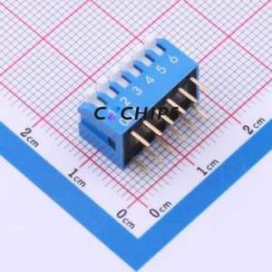 SMQP-06B-TP DIP Switch Switch ( Type: Piano Key )( Number of Switch Sections: 6 )( Lead Spacing: 2.54mm ) - Product Image 1