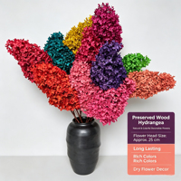 Bouquet d'hortensias séchés préservés, arrangement floral rond en glycérine pour la décoration de la maison, de mariages, de Noël et de remises de diplômes