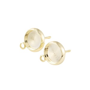 Matériel pour accessoires de boucles d'oreilles DIY A67 : Cuivre plaqué or 14 carats avec rétention de couleur, fond plat avec perle demi-ronde adhésive - Product Image 5