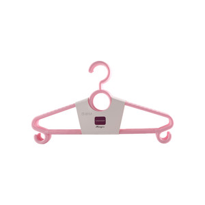 Gantungan Baju Plastik HeXing Bahan PP Anti-Selip Pengait Ganda Ringan Grosir Warna <span class=keywords><strong>Pink</strong></span> - Product Image 2