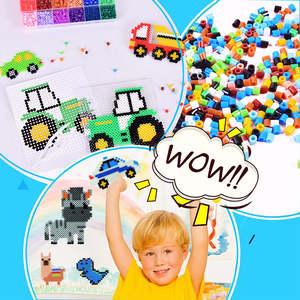 2025 mainan kerajinan dinosaurus kualitas tinggi baru 2500 buah 5mm 24 warna DIY Kit edukasi JLT bahan PE mencair panas - Product Image 3