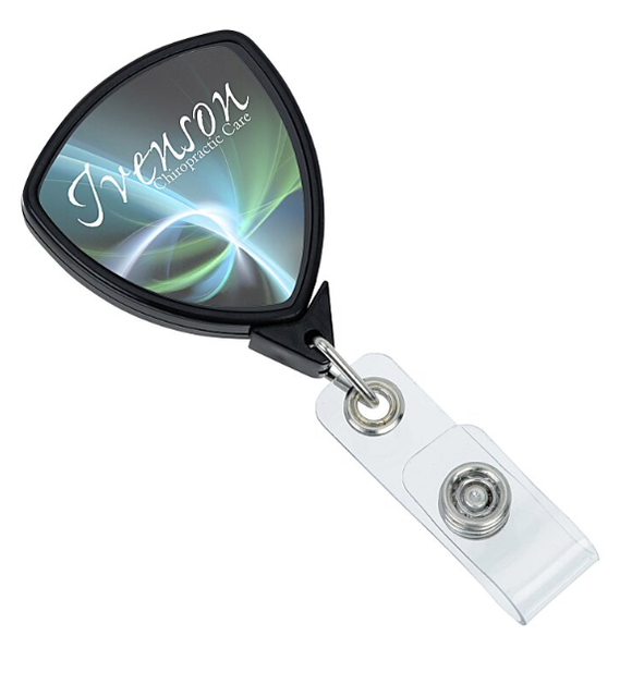 Custom Logo Jumbo Retractable Badge Holder Shield Shape 24 Inch With Label Promotional Gift Bulk Reel