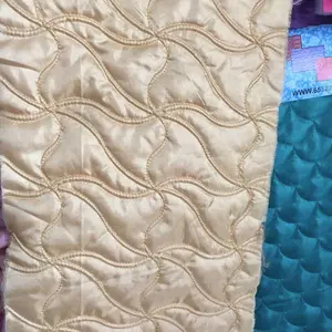 Down Quilted Fabric 2021 Polyester / Nylon Custom Wholesale Soft Feeling Quilted Faux Leather Fabric