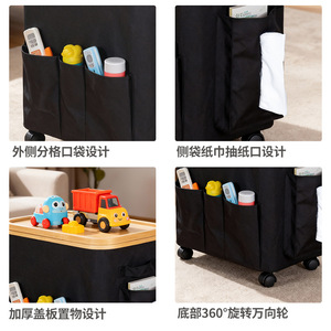 Fabric Wheeled Laundry <b>Basket</b> <b>Rectangle</b> Black And Off White Collapsible Clothing Organizer With Wheels For Bathroom <b>Storage</b> - Product Image 2